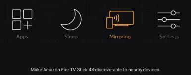 Amazon fire tv stick screen mirror option