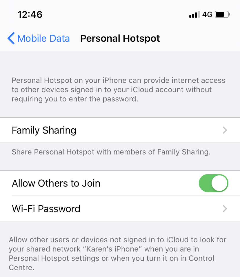 how to setup personal hotspot in iPhone