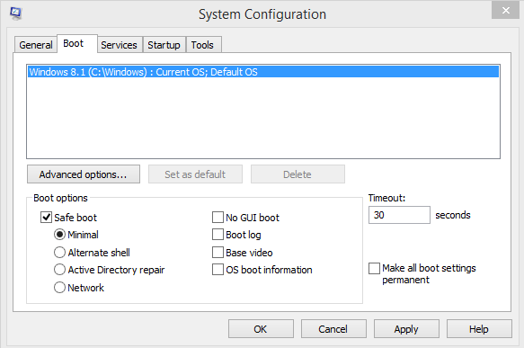 System Configuration window