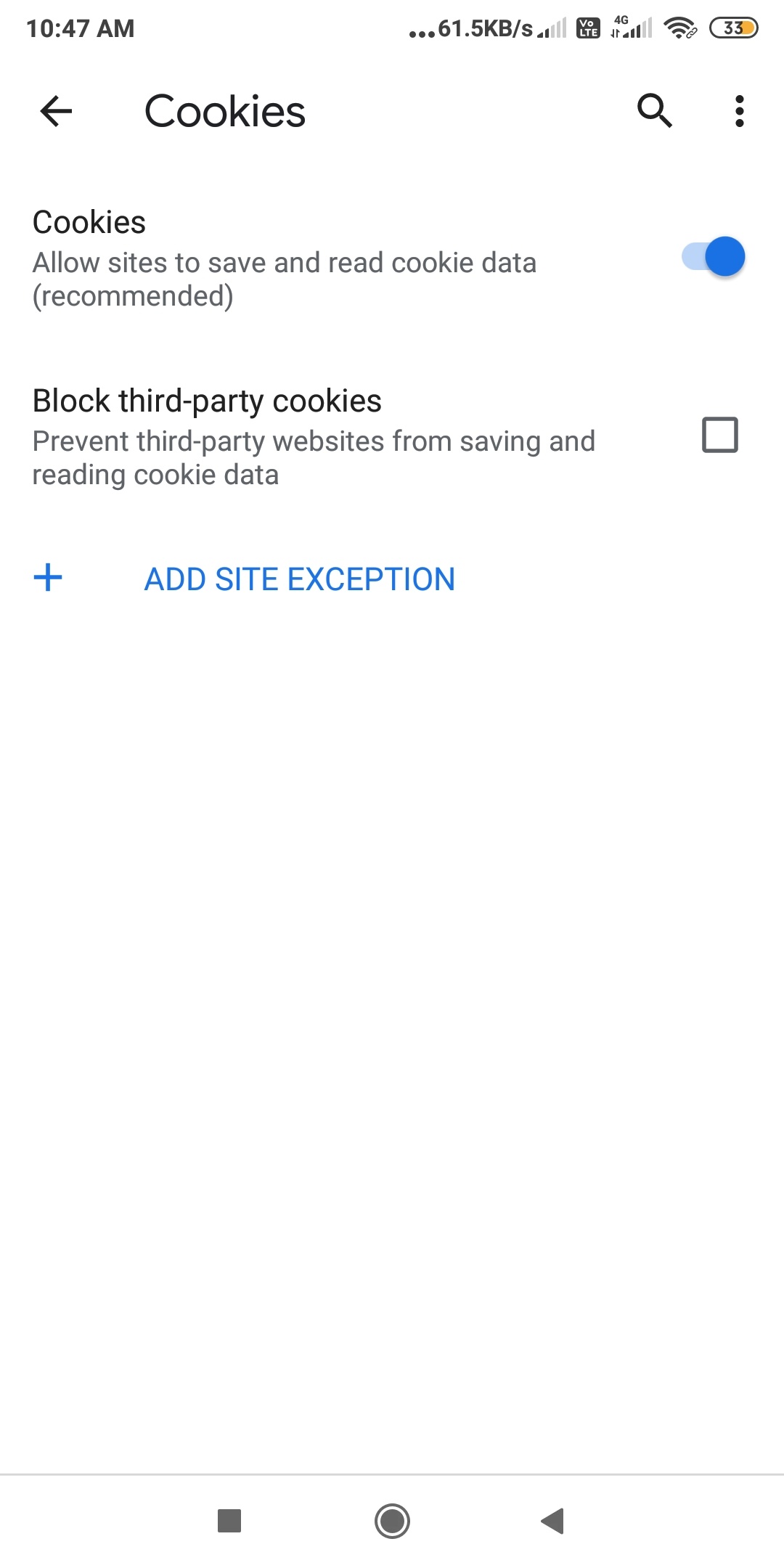 enable cookies in google chrome app