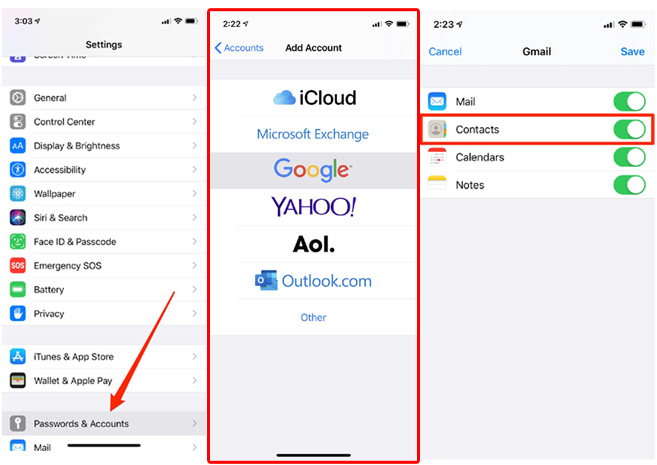 How to import contacts from Gmail to iPhone