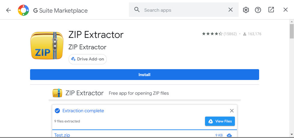 How to extract Zip or RAR files in google drive exactly